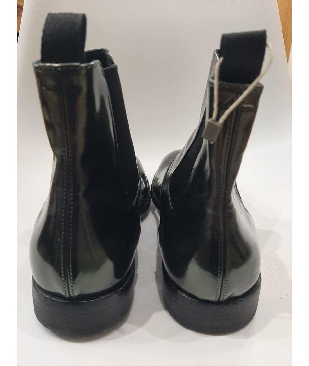 OFFICINE CREATIVE Черные высокие ботинки из лакированной кожи, фото 4