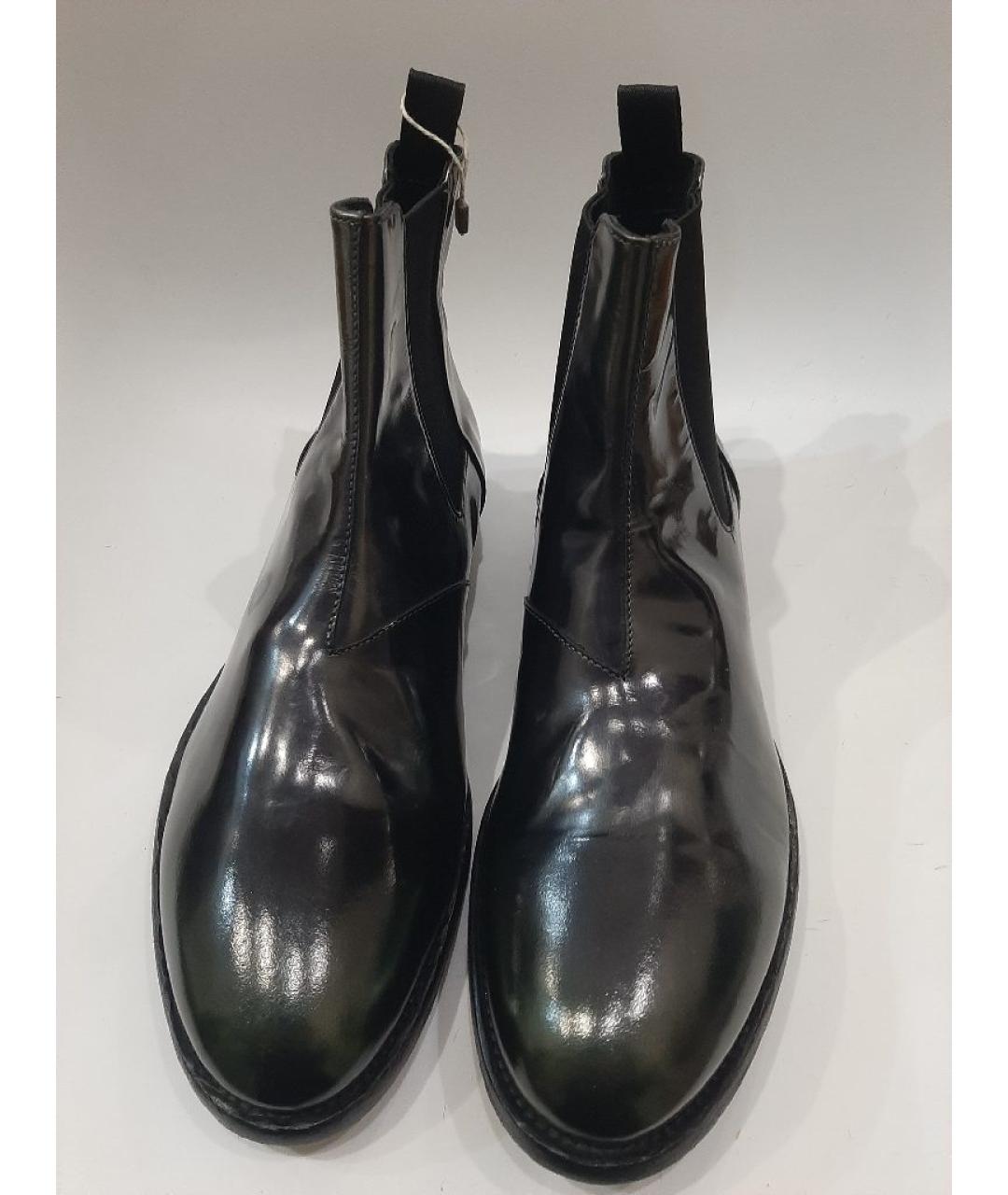 OFFICINE CREATIVE Черные высокие ботинки из лакированной кожи, фото 2