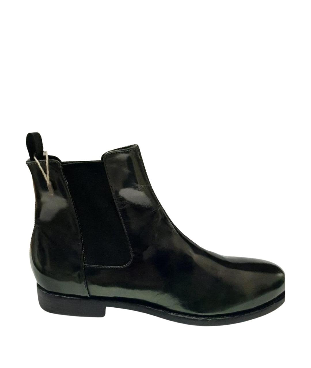 OFFICINE CREATIVE Черные высокие ботинки из лакированной кожи, фото 1