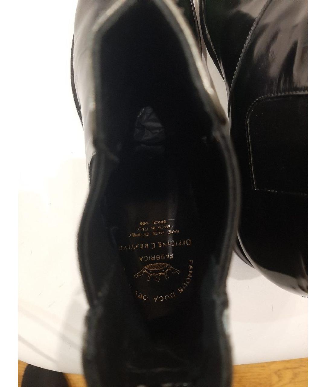 OFFICINE CREATIVE Черные высокие ботинки из лакированной кожи, фото 5