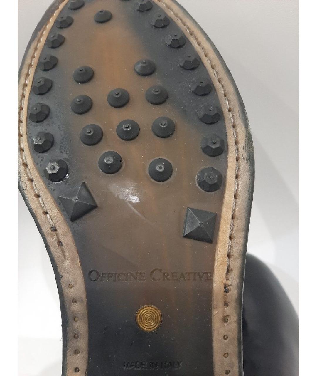 OFFICINE CREATIVE Черные высокие ботинки из лакированной кожи, фото 6