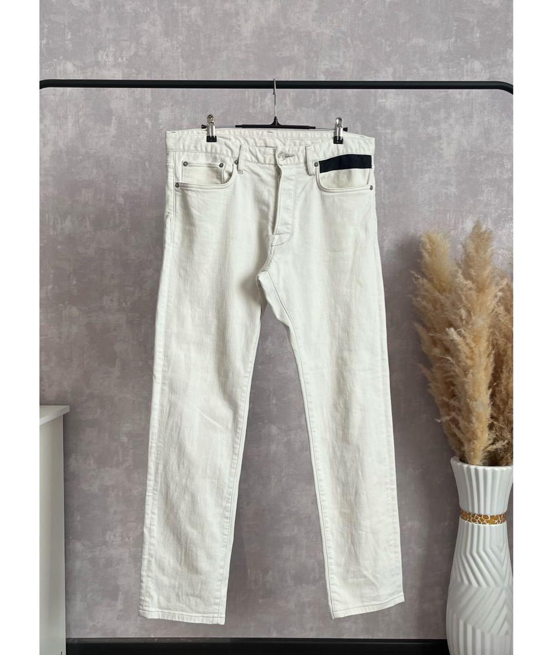HELMUT LANG Белые хлопковые джинсы, фото 5