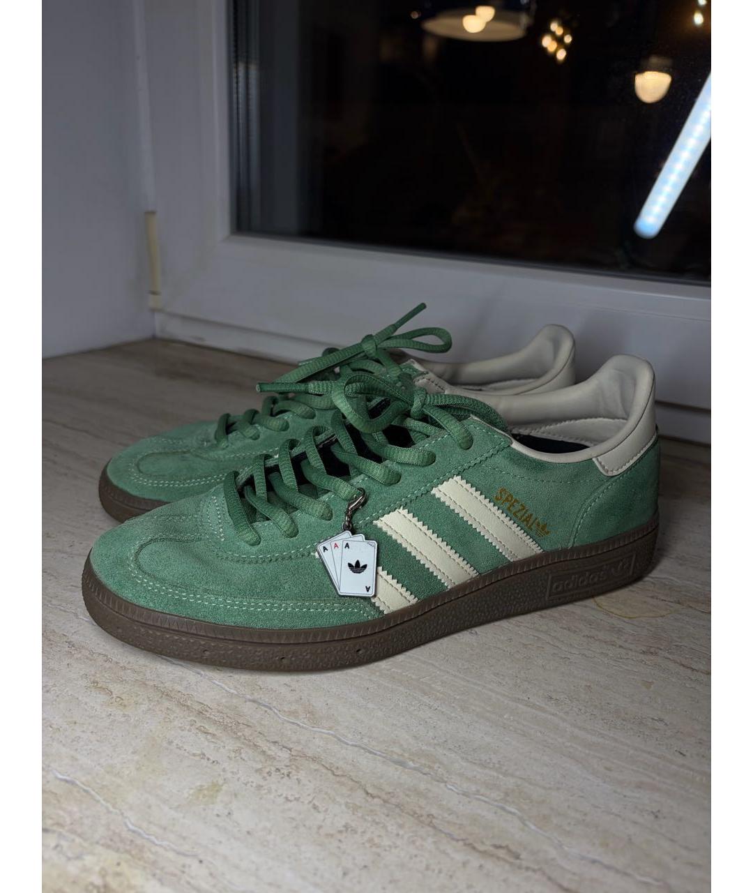 ADIDAS Зеленые замшевые кроссовки, фото 2