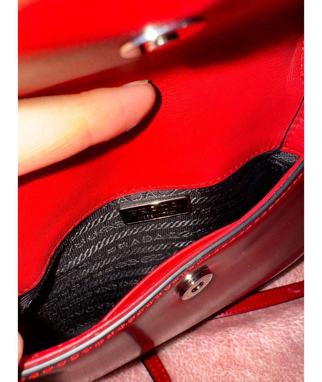 PRADA Красная кожаная сумка через плечо, фото 3