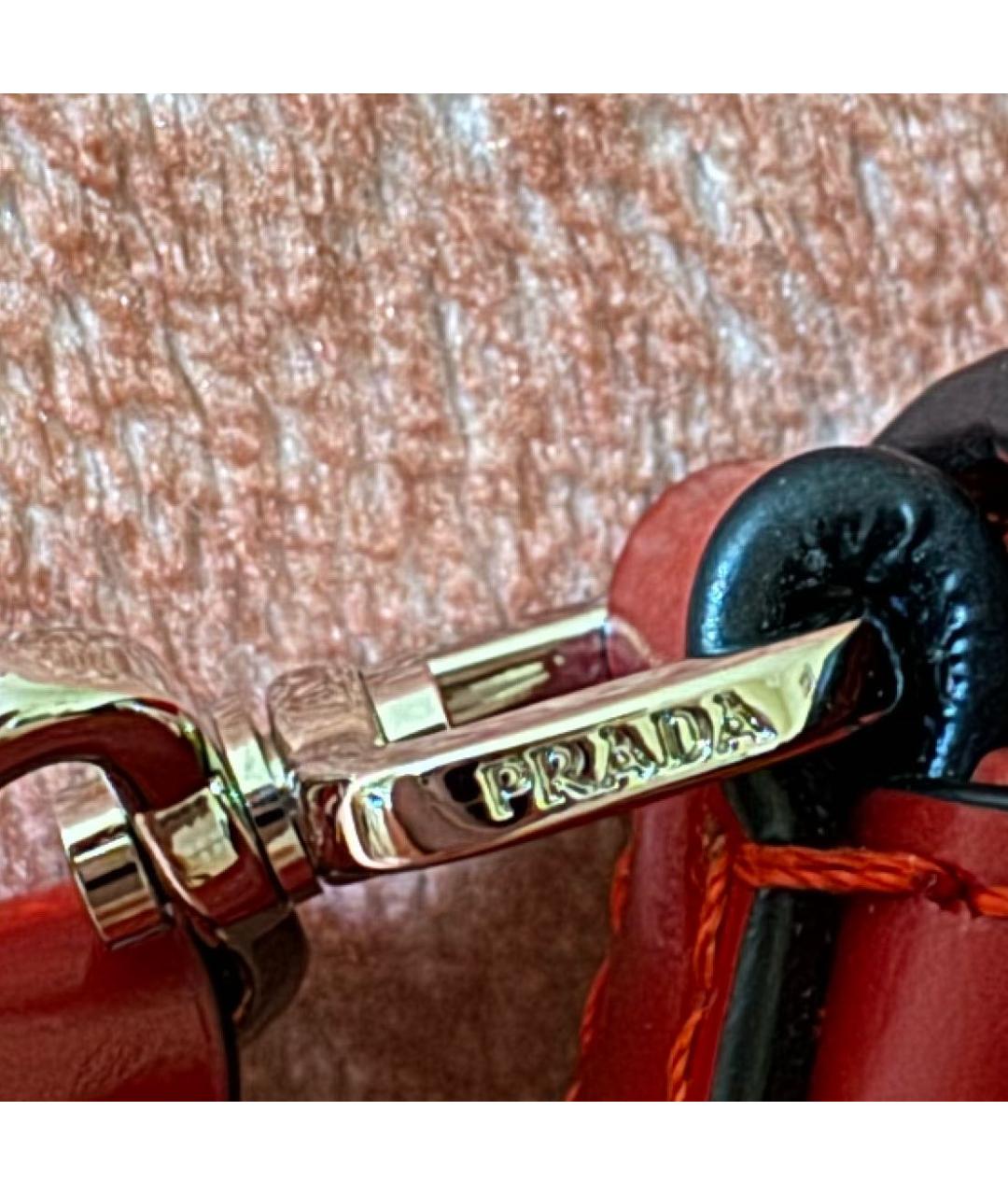PRADA Красная кожаная сумка через плечо, фото 4