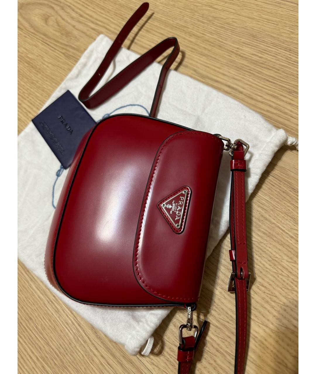 PRADA Красная кожаная сумка через плечо, фото 5