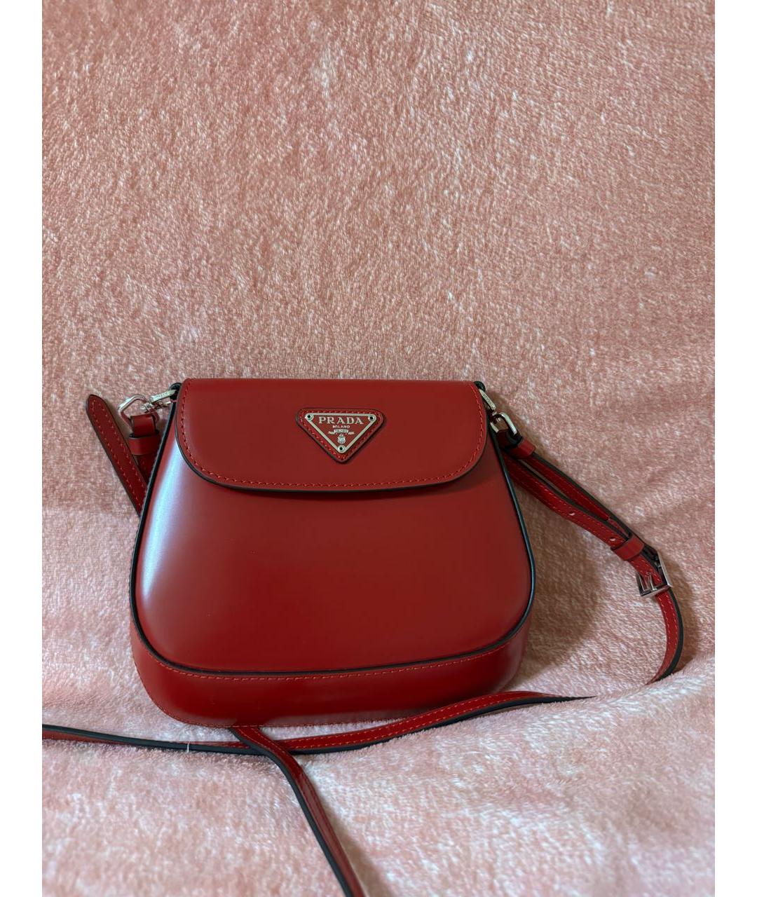 PRADA Красная кожаная сумка через плечо, фото 6