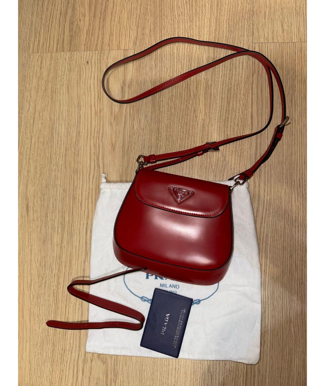 PRADA Красная кожаная сумка через плечо, фото 2