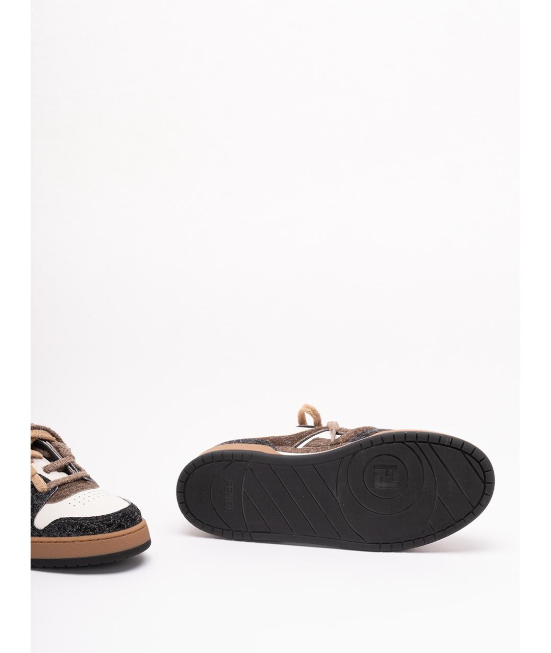 FENDI Мульти кожаные низкие кроссовки / кеды, фото 4