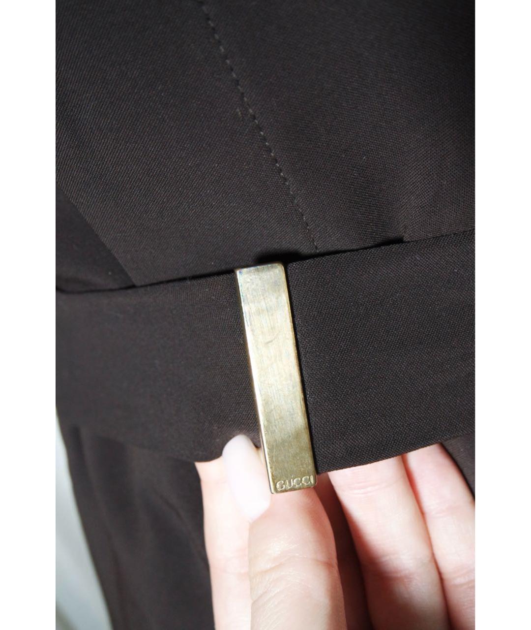 GUCCI Коричневое полиэстеровое повседневное платье, фото 5