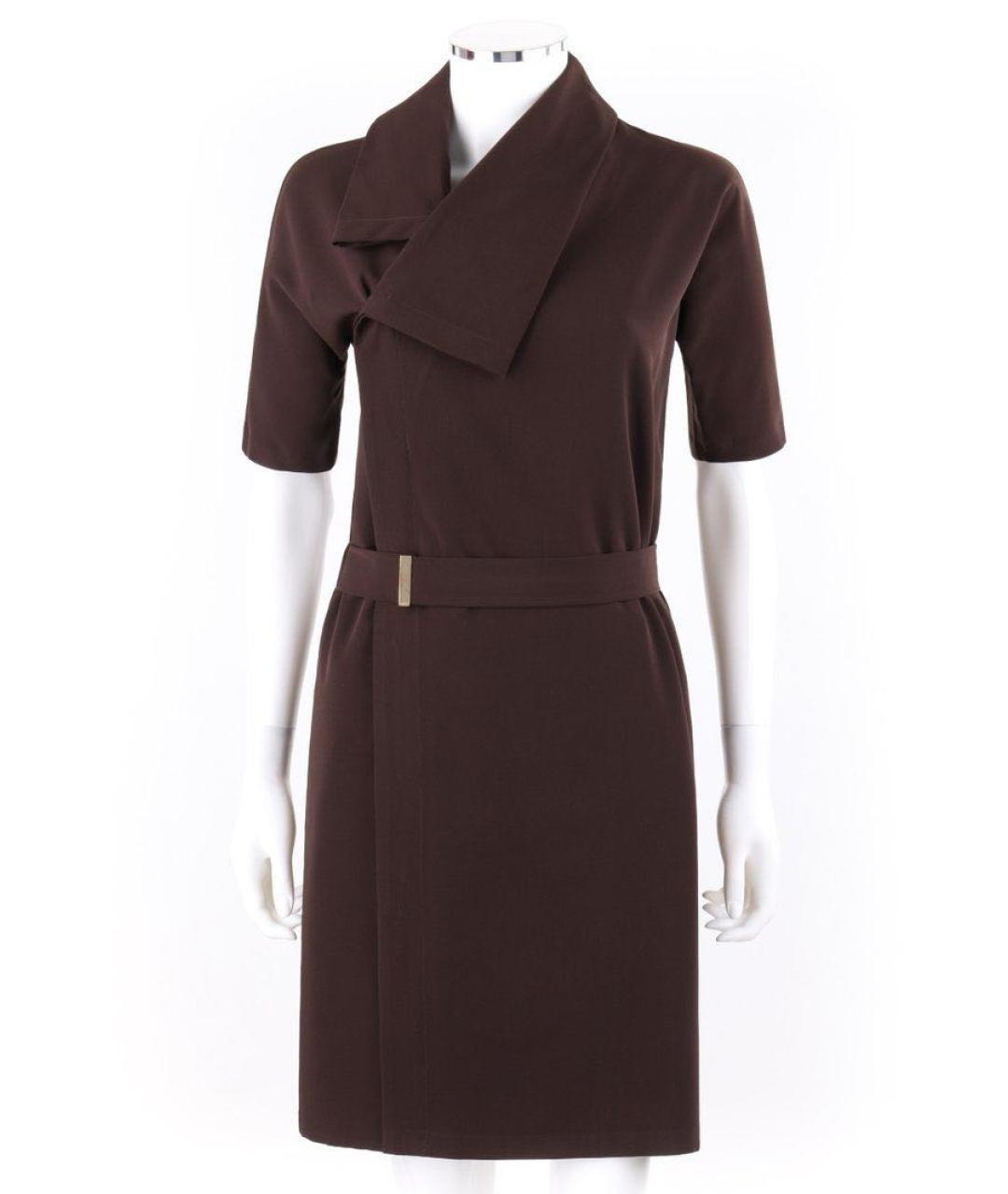 GUCCI Коричневое полиэстеровое повседневное платье, фото 9