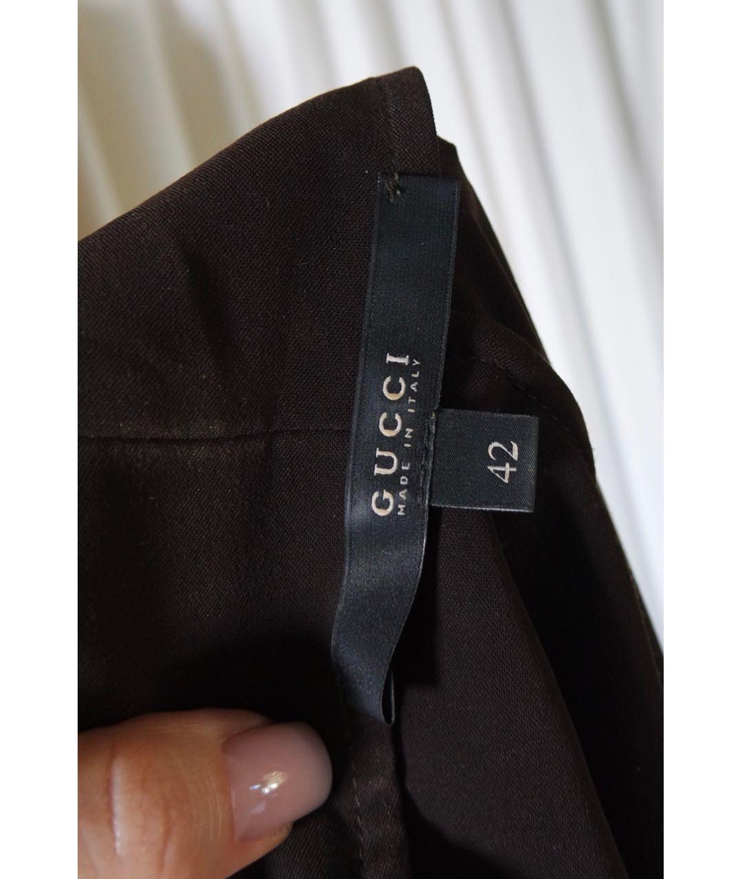 GUCCI Коричневое полиэстеровое повседневное платье, фото 6