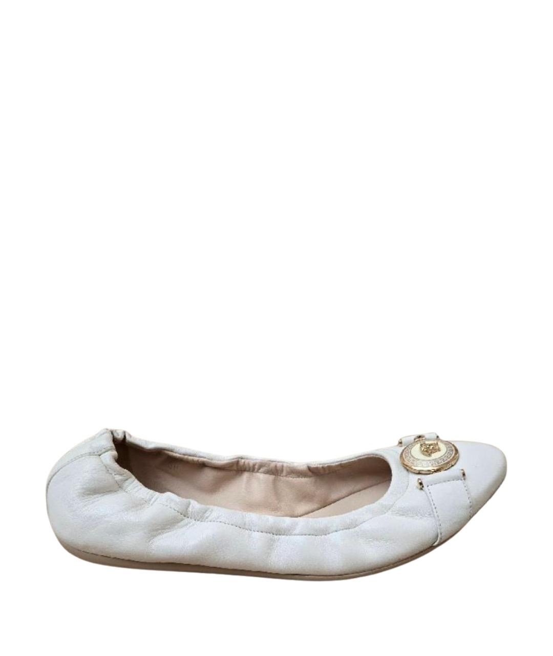 VERSACE Белые кожаные балетки, фото 1
