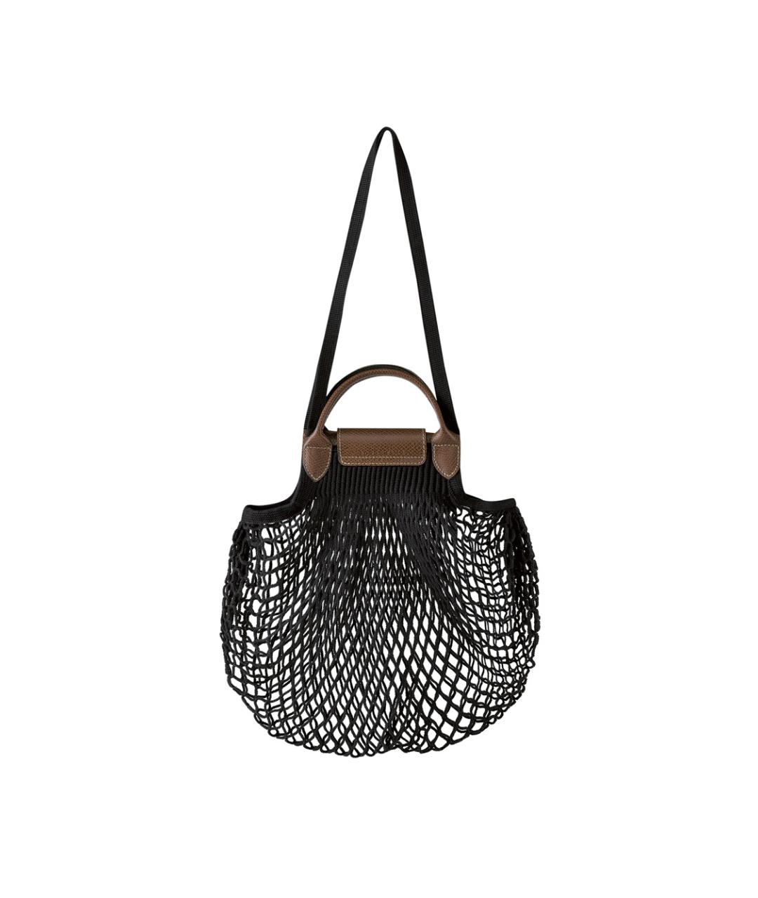 LONGCHAMP Черная пелетеная пляжная сумка, фото 3