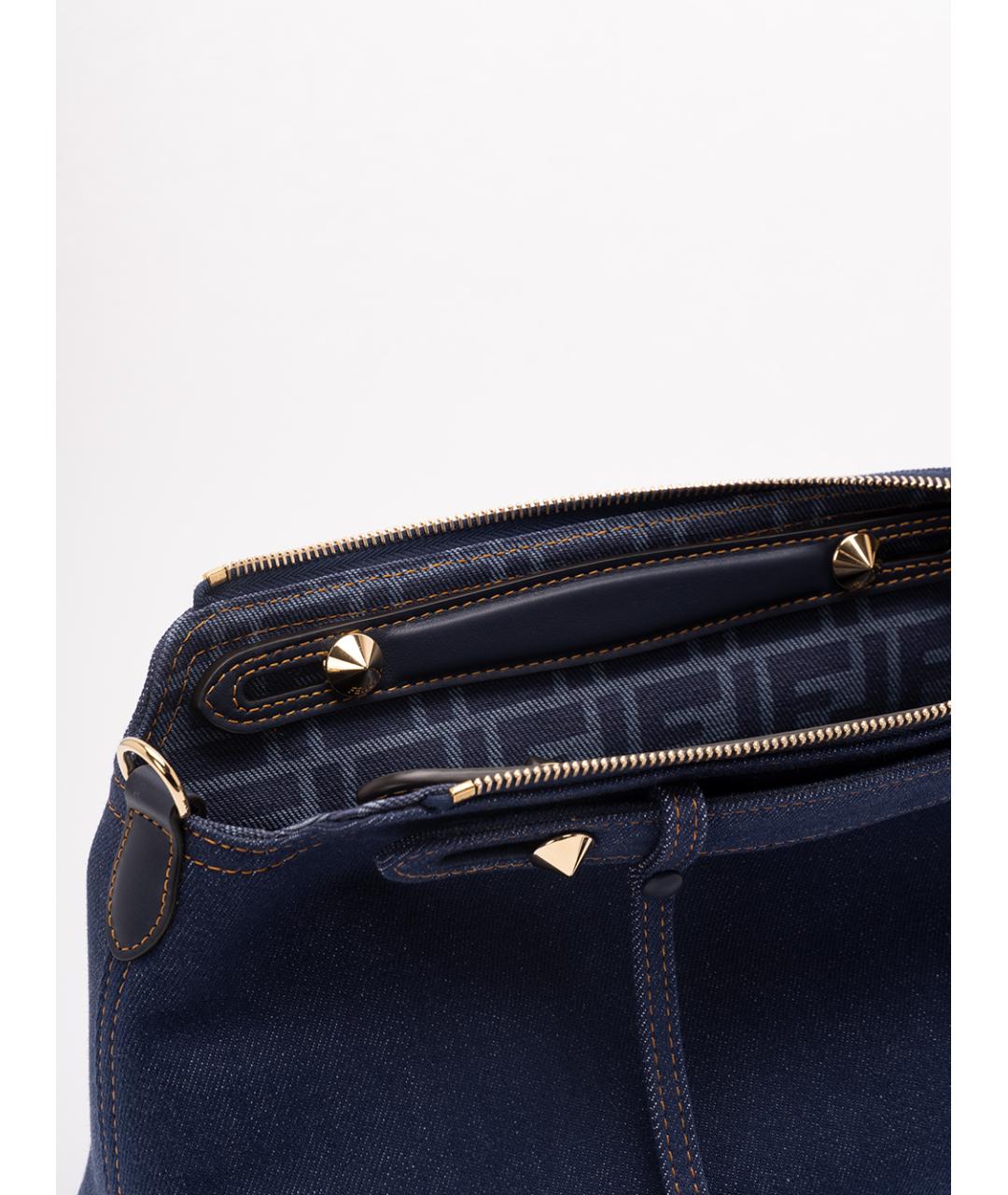 FENDI Синяя хлопковая сумка через плечо, фото 5