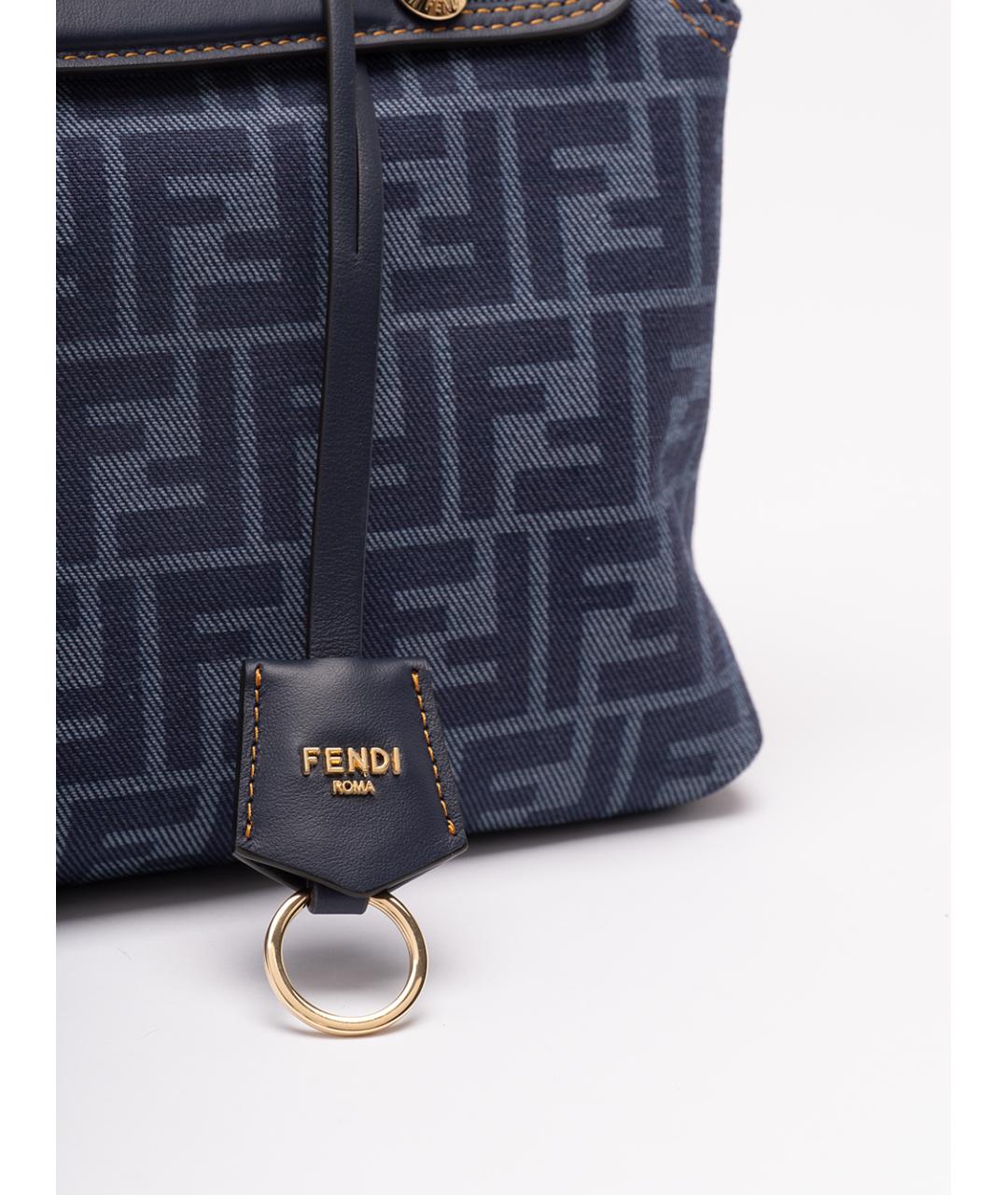 FENDI Синяя хлопковая сумка через плечо, фото 6