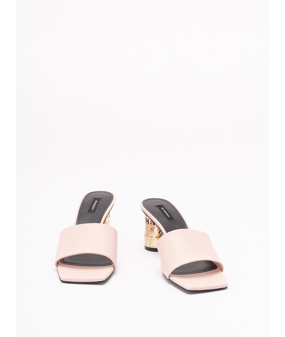 GIVENCHY Розовые кожаные мюли, фото 2