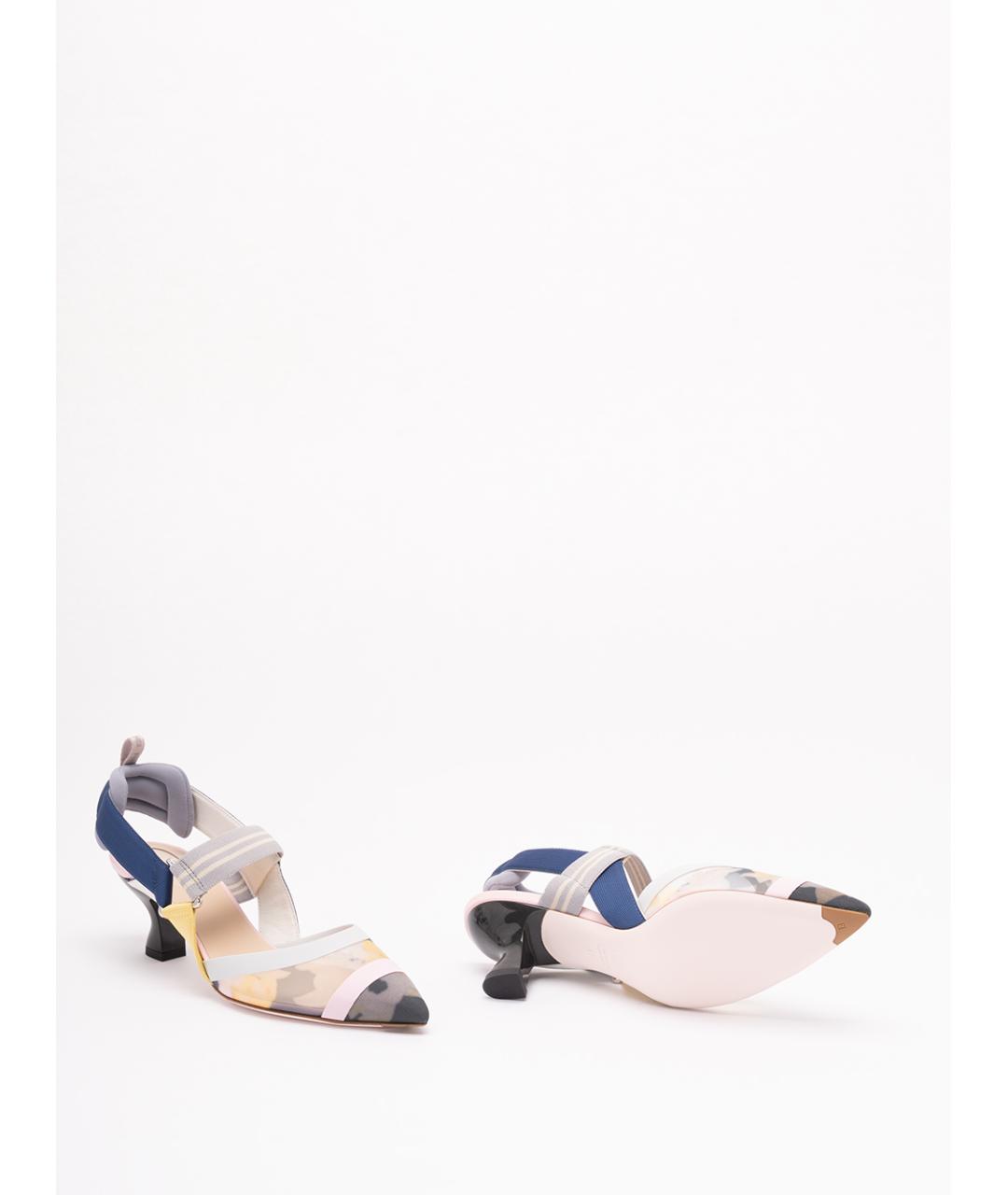 FENDI Мульти синтетические туфли, фото 4