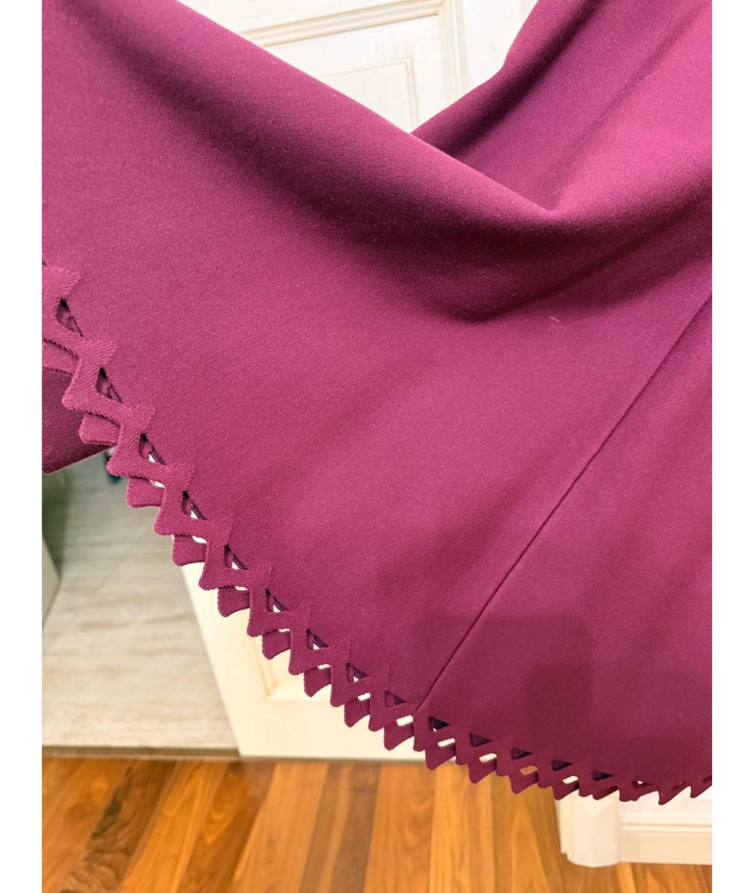 ALAIA Бордовая шерстяная юбка мини, фото 3