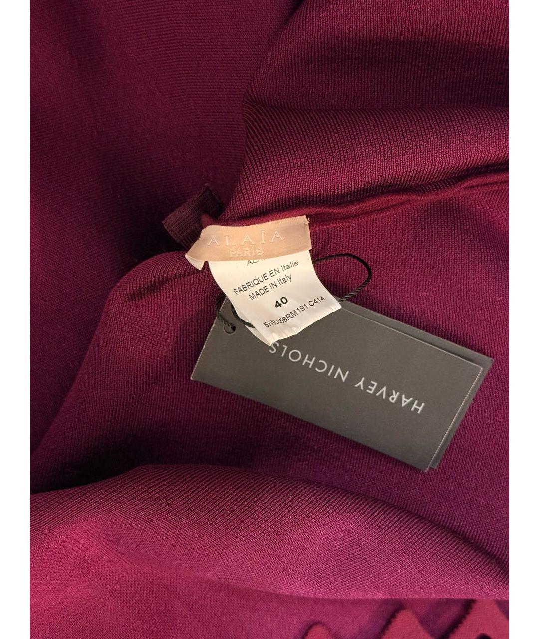ALAIA Бордовая шерстяная юбка мини, фото 6