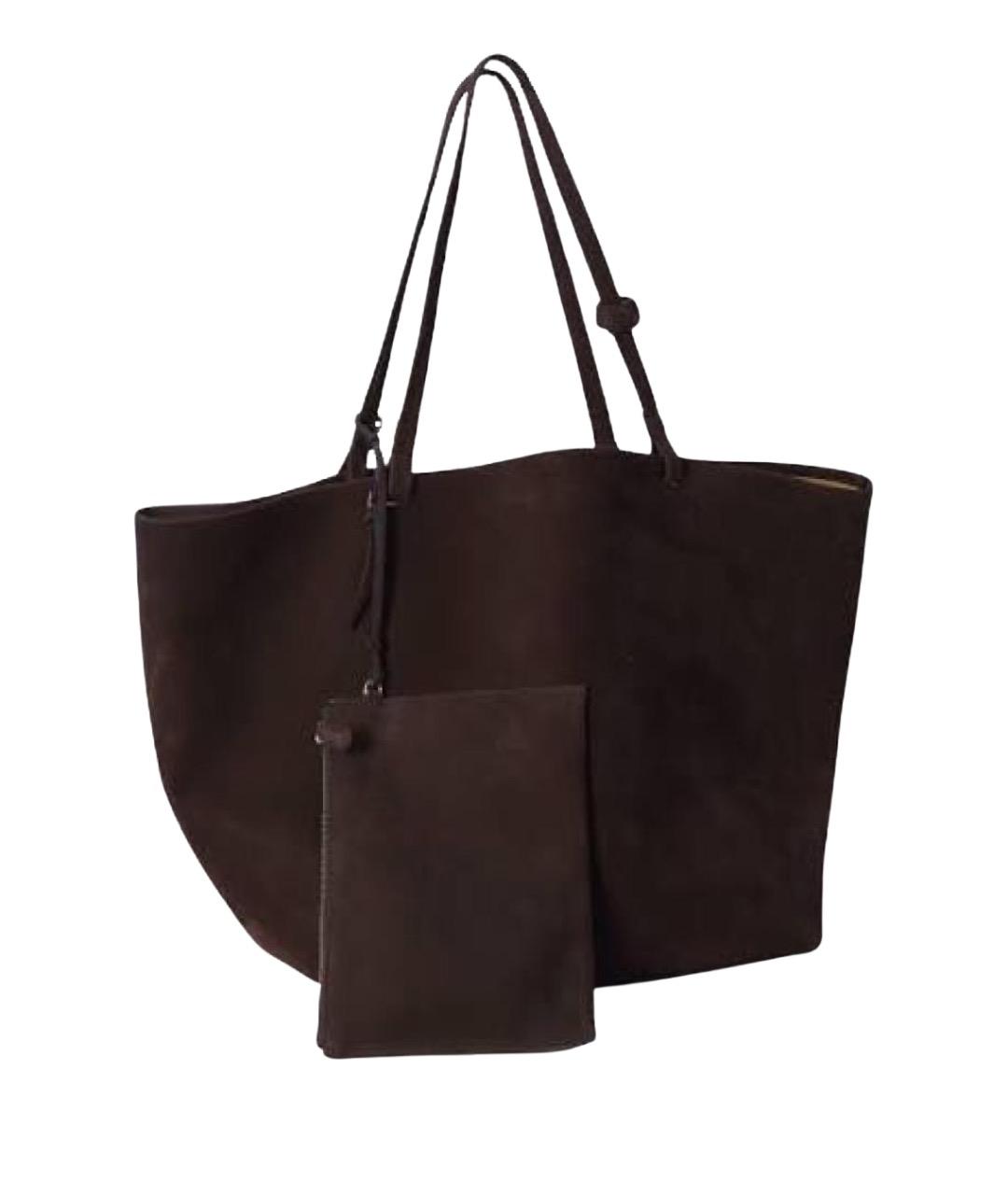 THE ROW Коричневая замшевая сумка тоут, фото 1