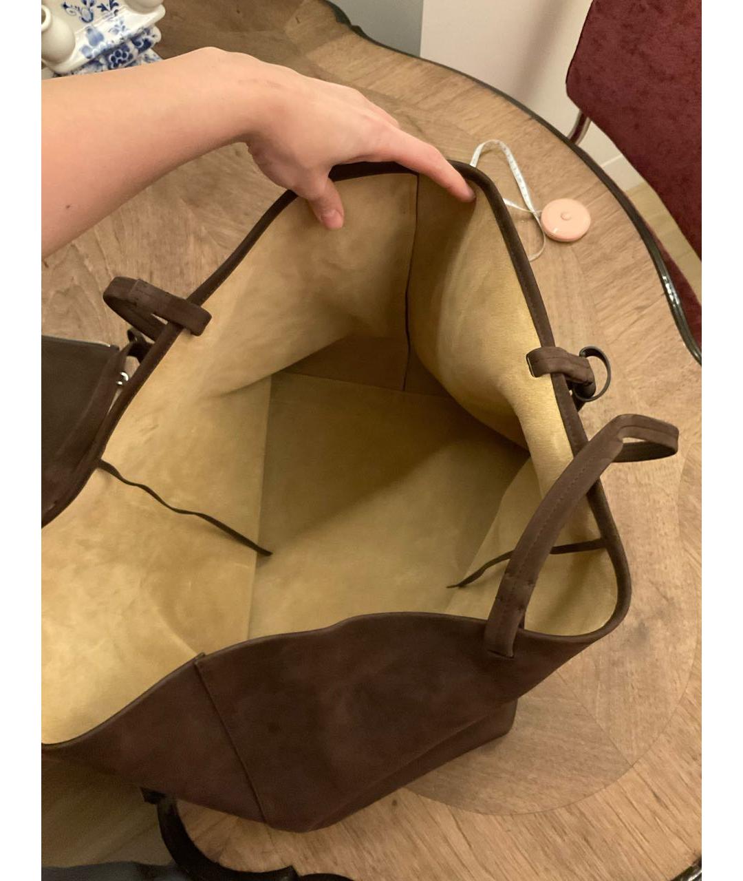 THE ROW Коричневая замшевая сумка тоут, фото 4