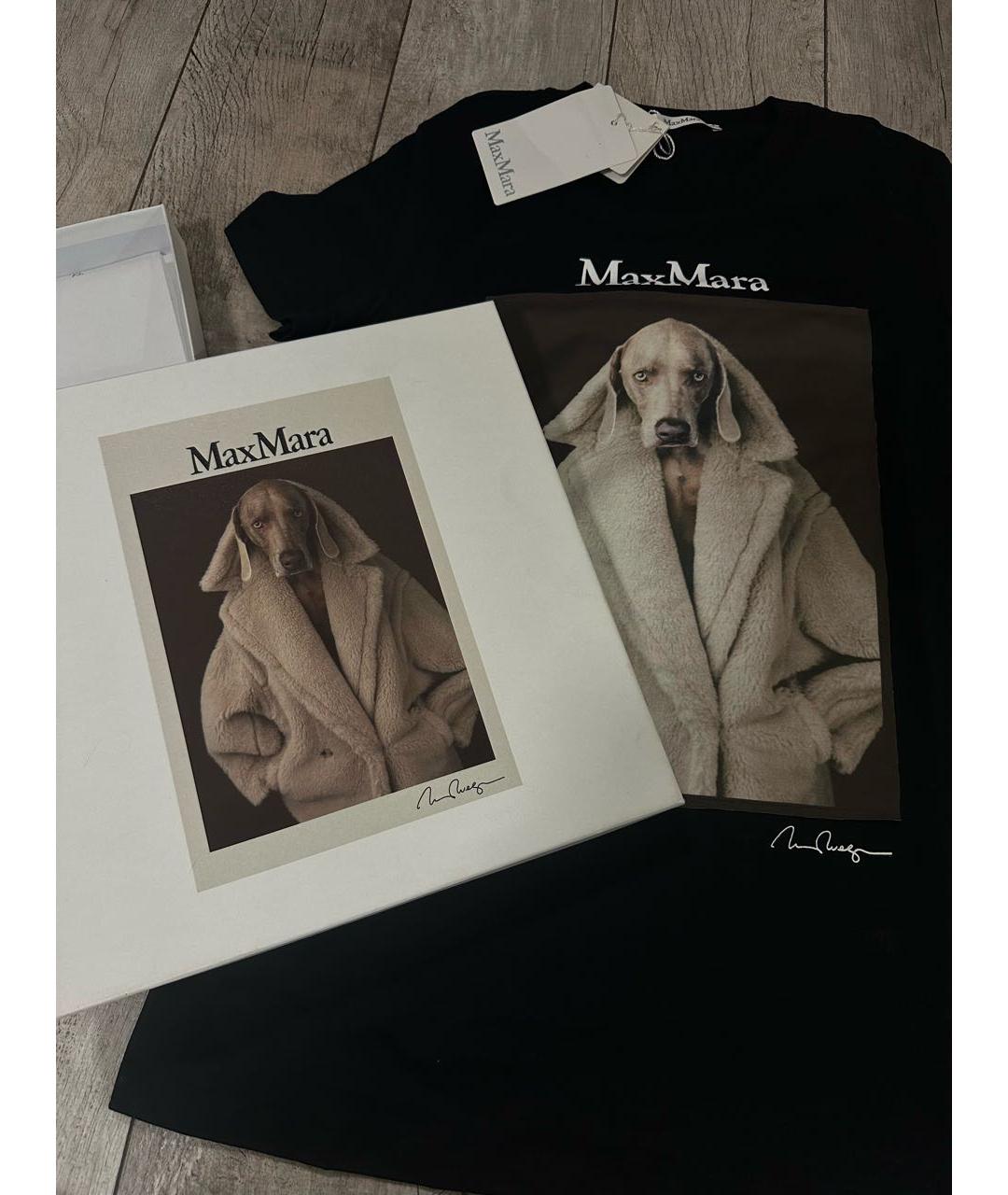 MAX MARA Черная хлопковая футболка, фото 3