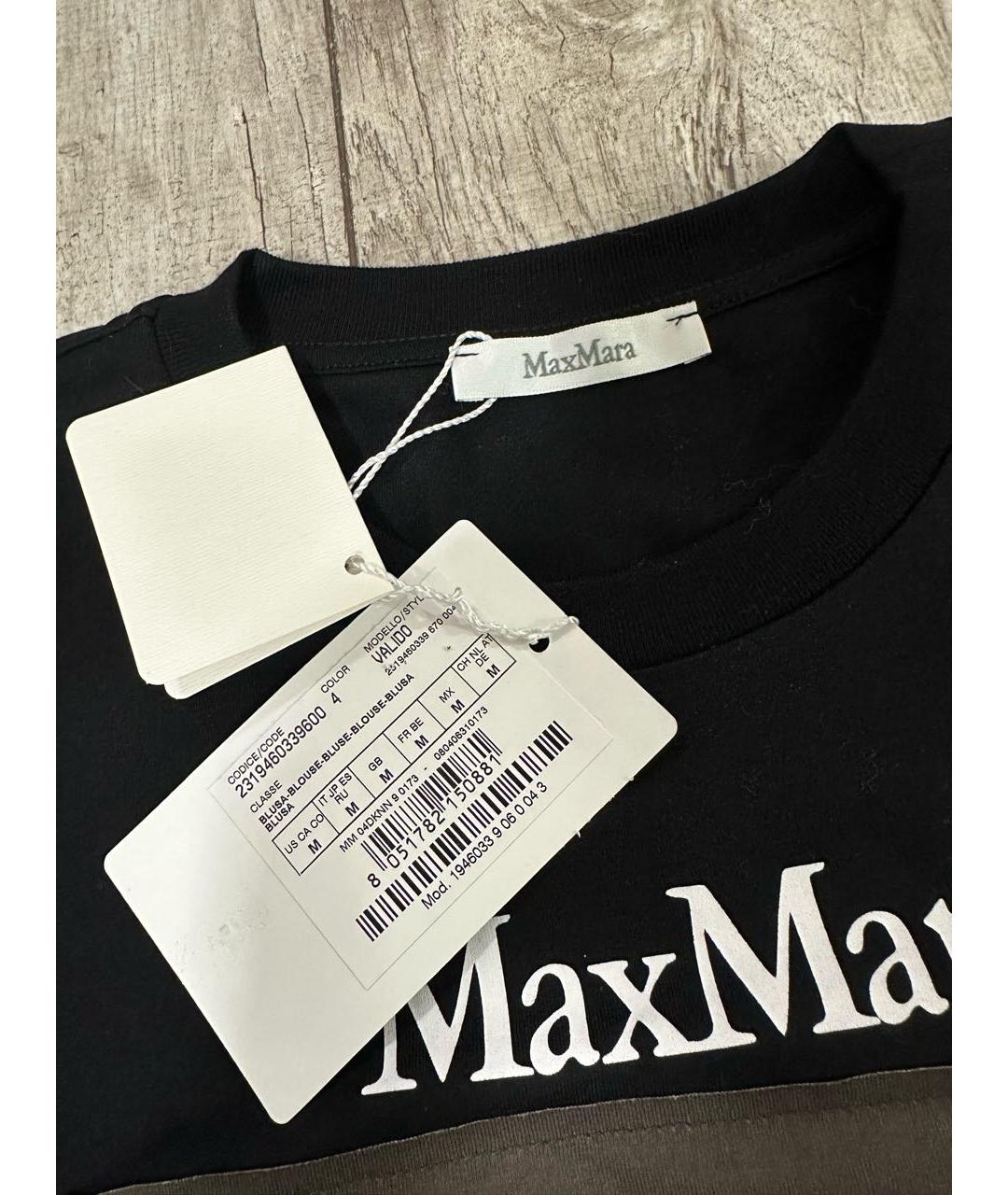 MAX MARA Черная хлопковая футболка, фото 4