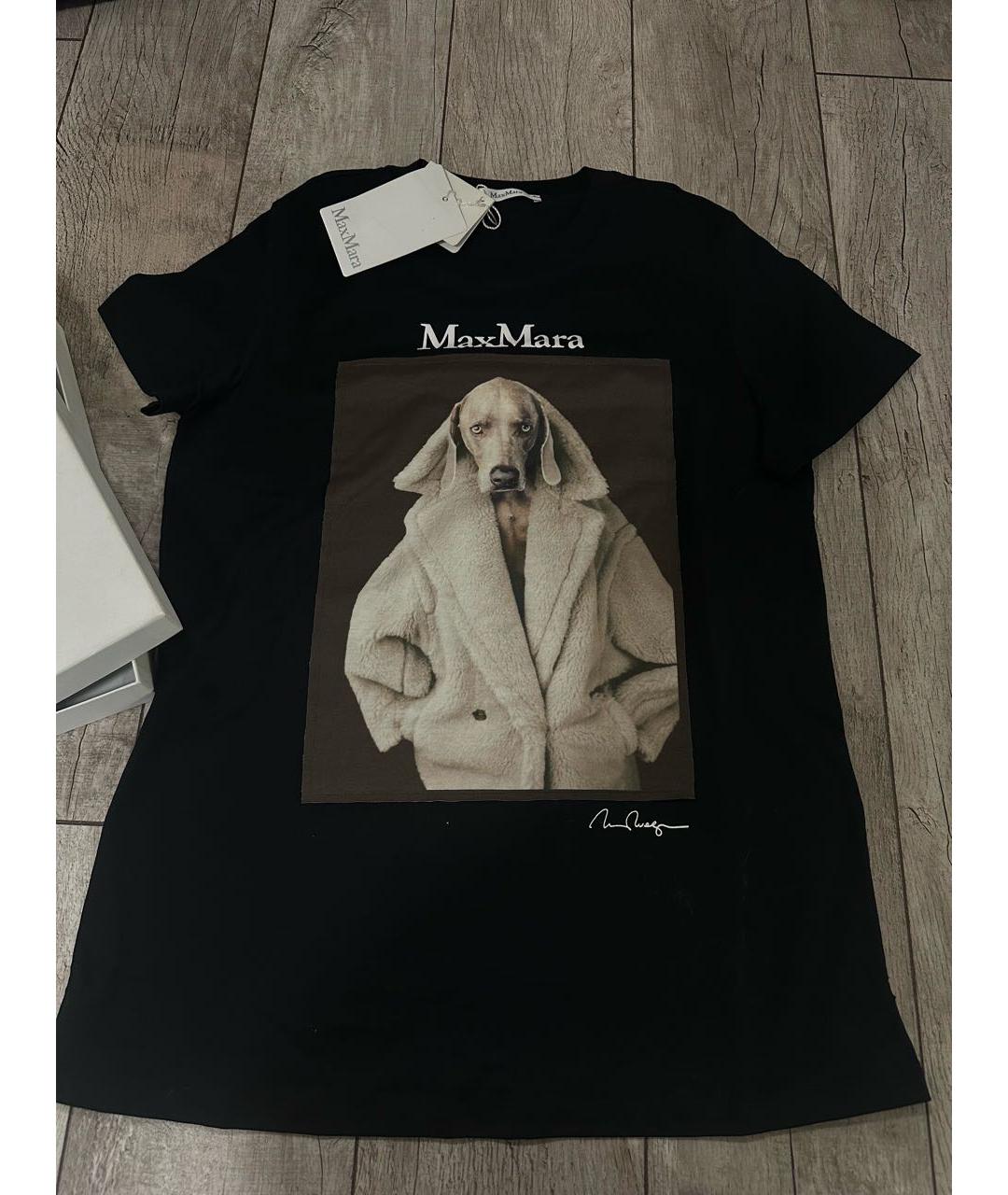 MAX MARA Черная хлопковая футболка, фото 2