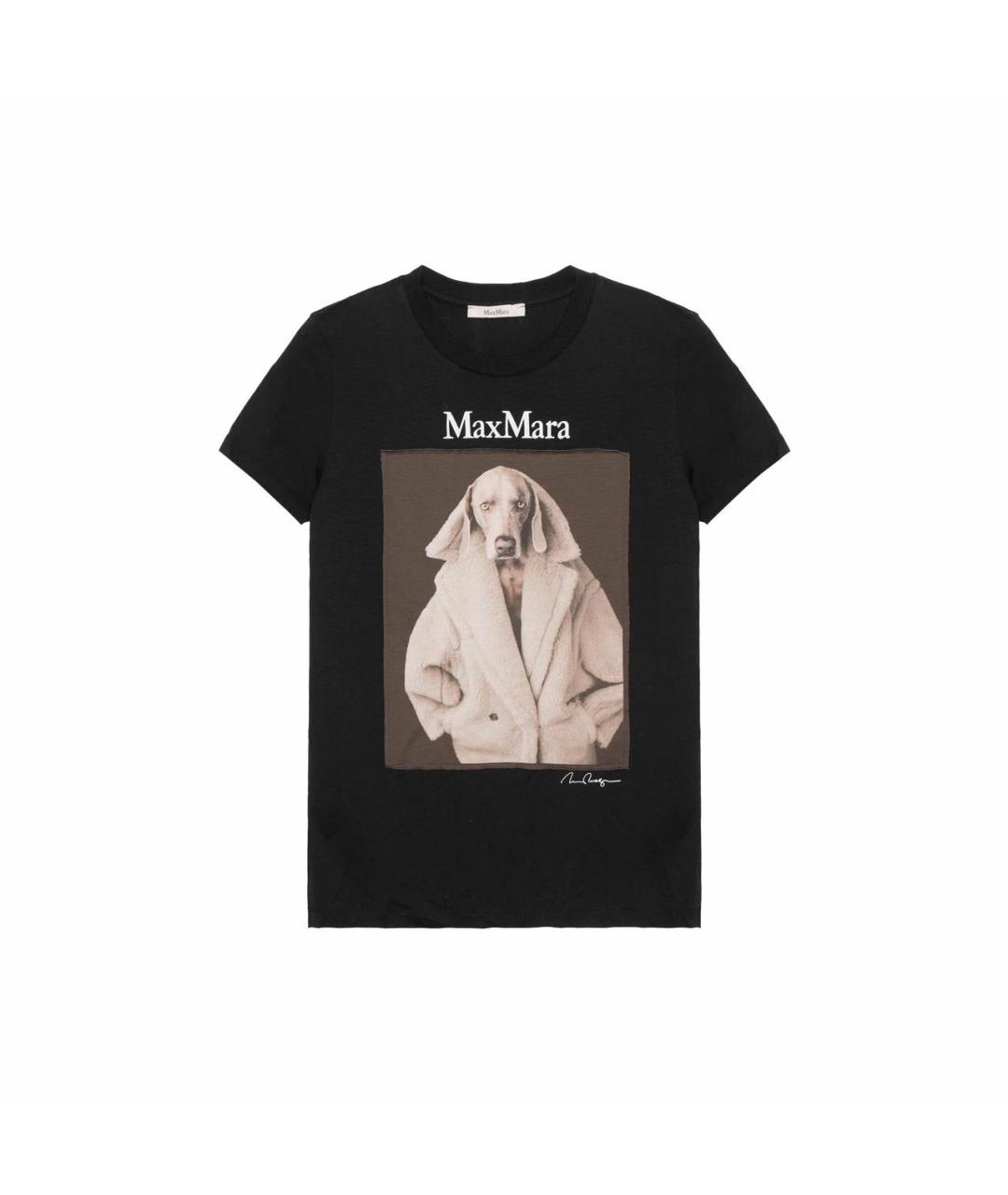 MAX MARA Черная хлопковая футболка, фото 5