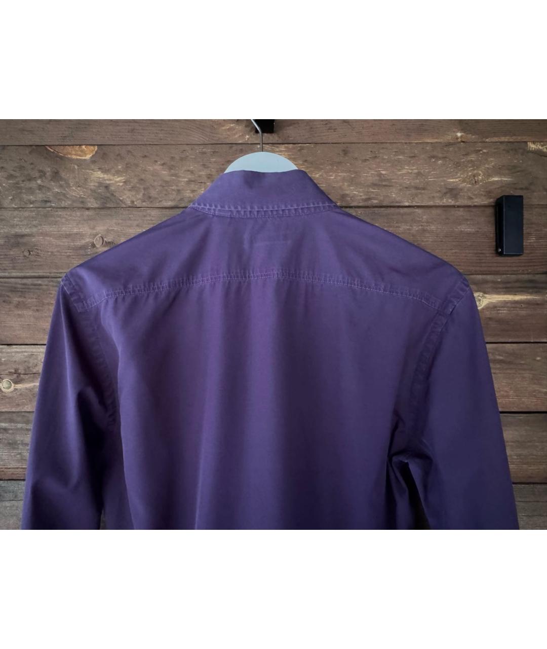 BURBERRY Фиолетовая хлопковая классическая рубашка, фото 8