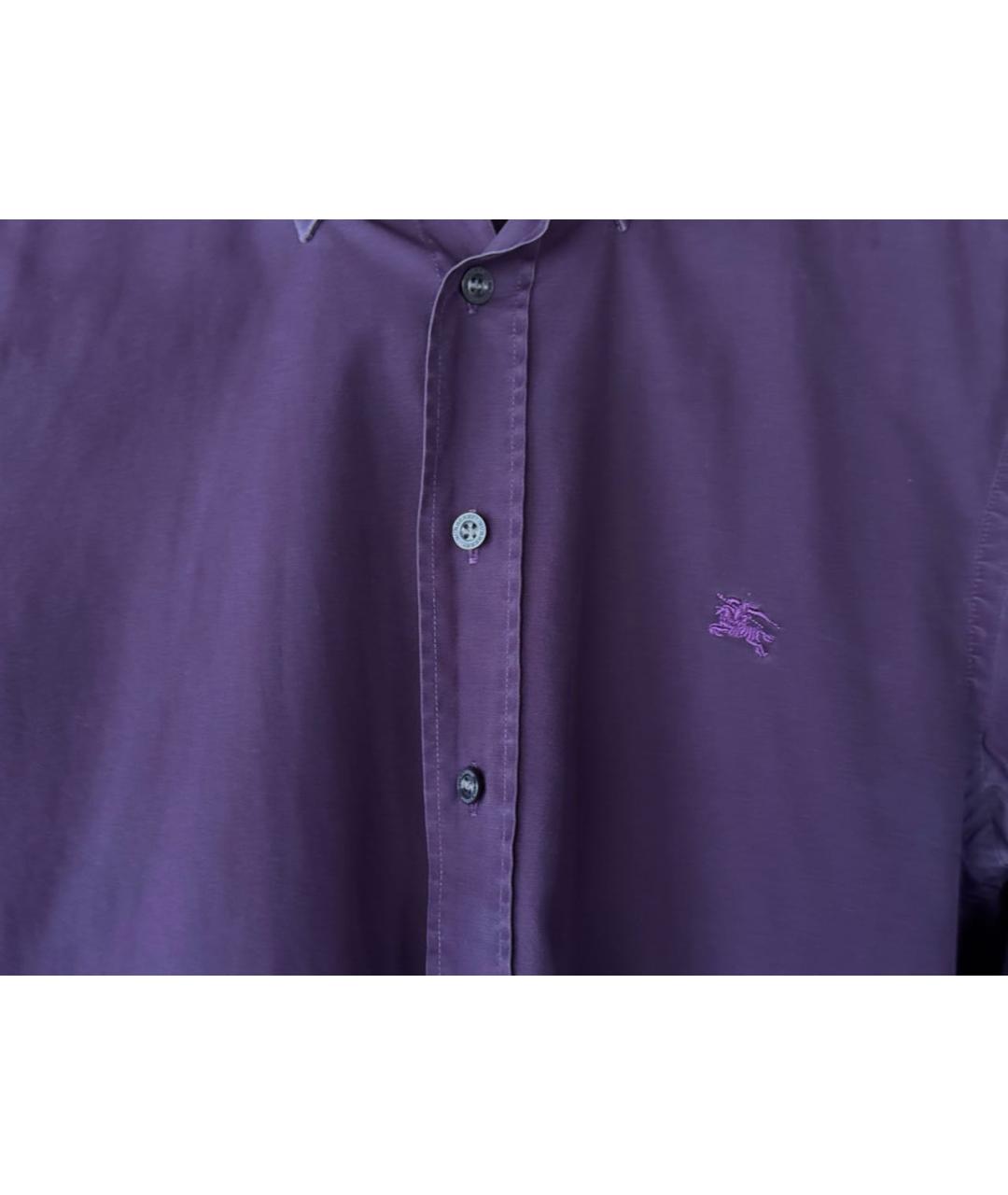 BURBERRY Фиолетовая хлопковая классическая рубашка, фото 6