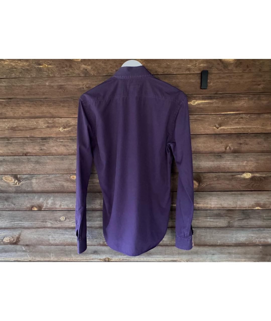 BURBERRY Фиолетовая хлопковая классическая рубашка, фото 2