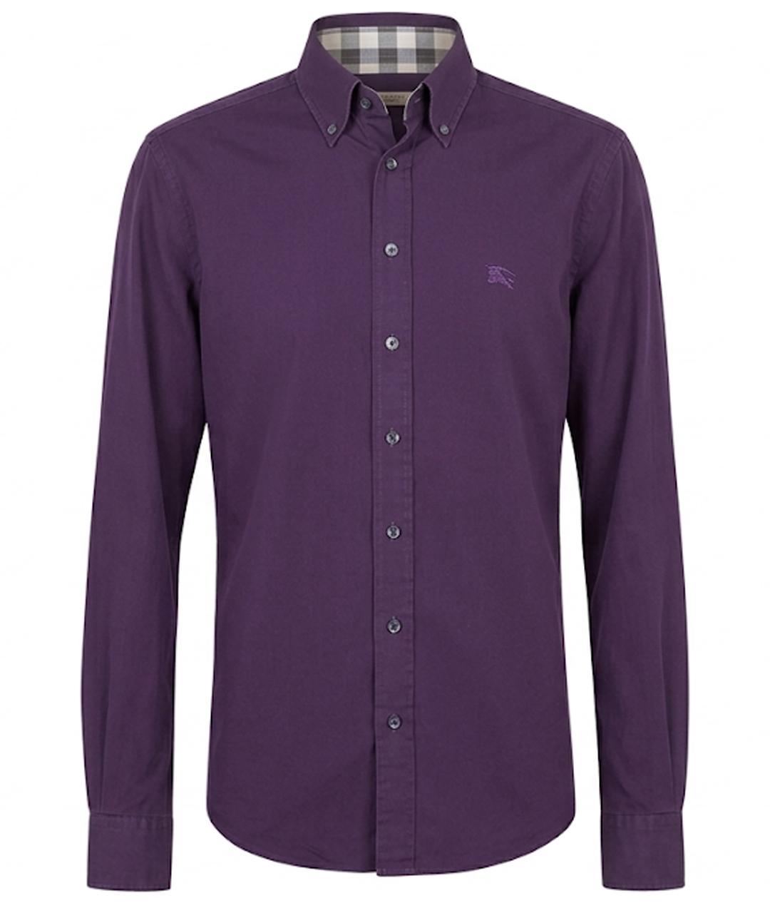 BURBERRY Фиолетовая хлопковая классическая рубашка, фото 1