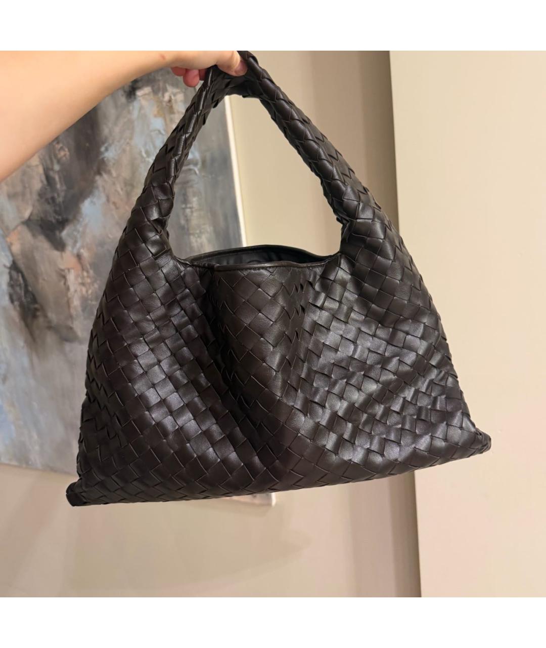 BOTTEGA VENETA Коричневая кожаная сумка через плечо, фото 9