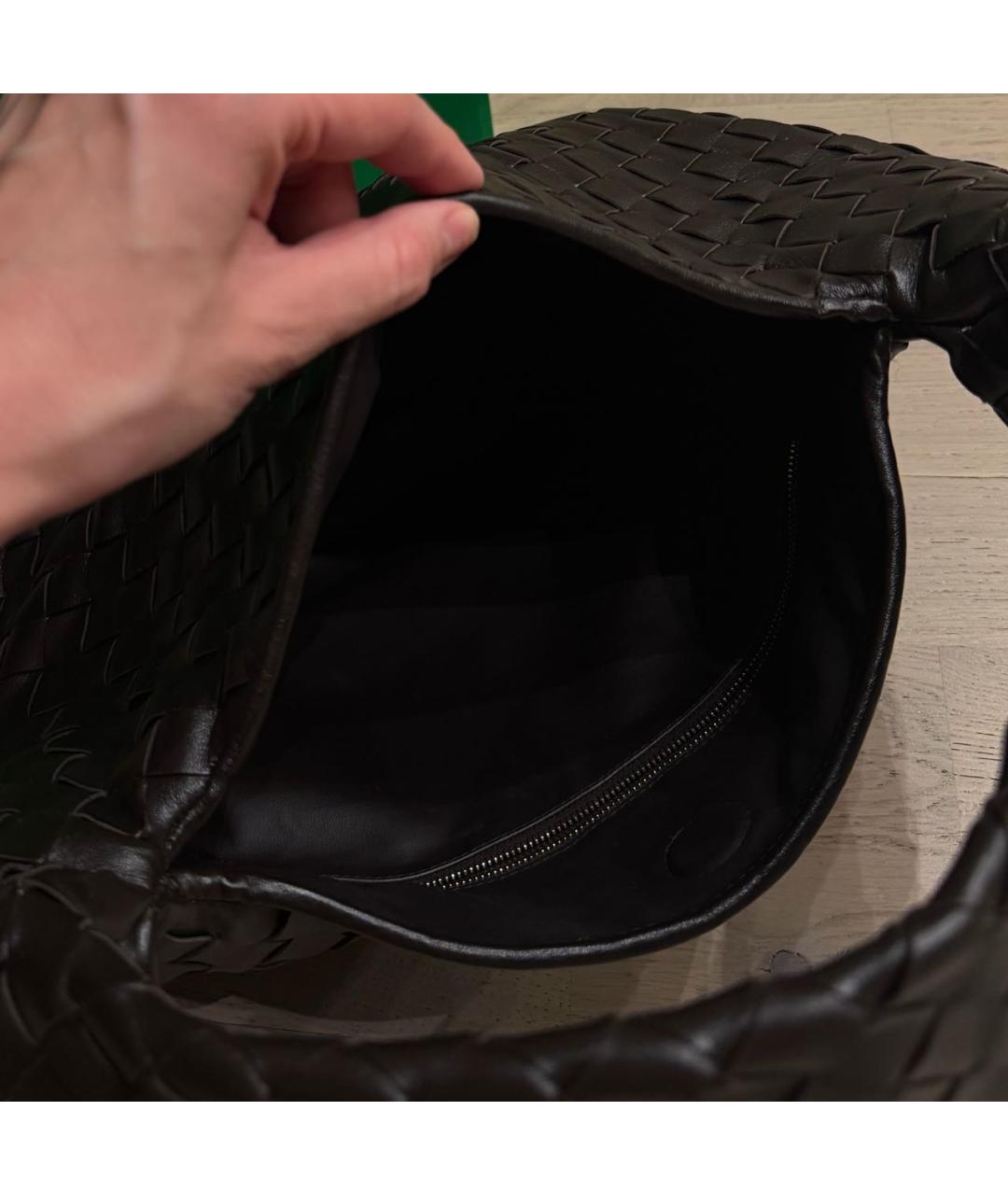 BOTTEGA VENETA Коричневая кожаная сумка через плечо, фото 5