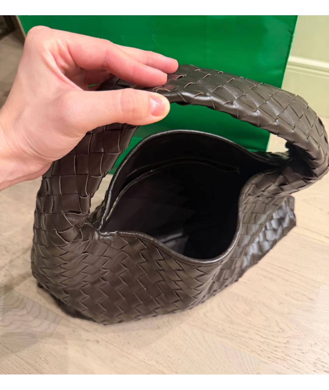 BOTTEGA VENETA Коричневая кожаная сумка через плечо, фото 4