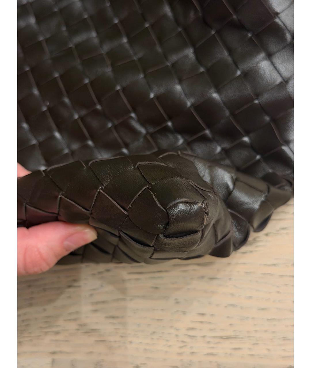 BOTTEGA VENETA Коричневая кожаная сумка через плечо, фото 8