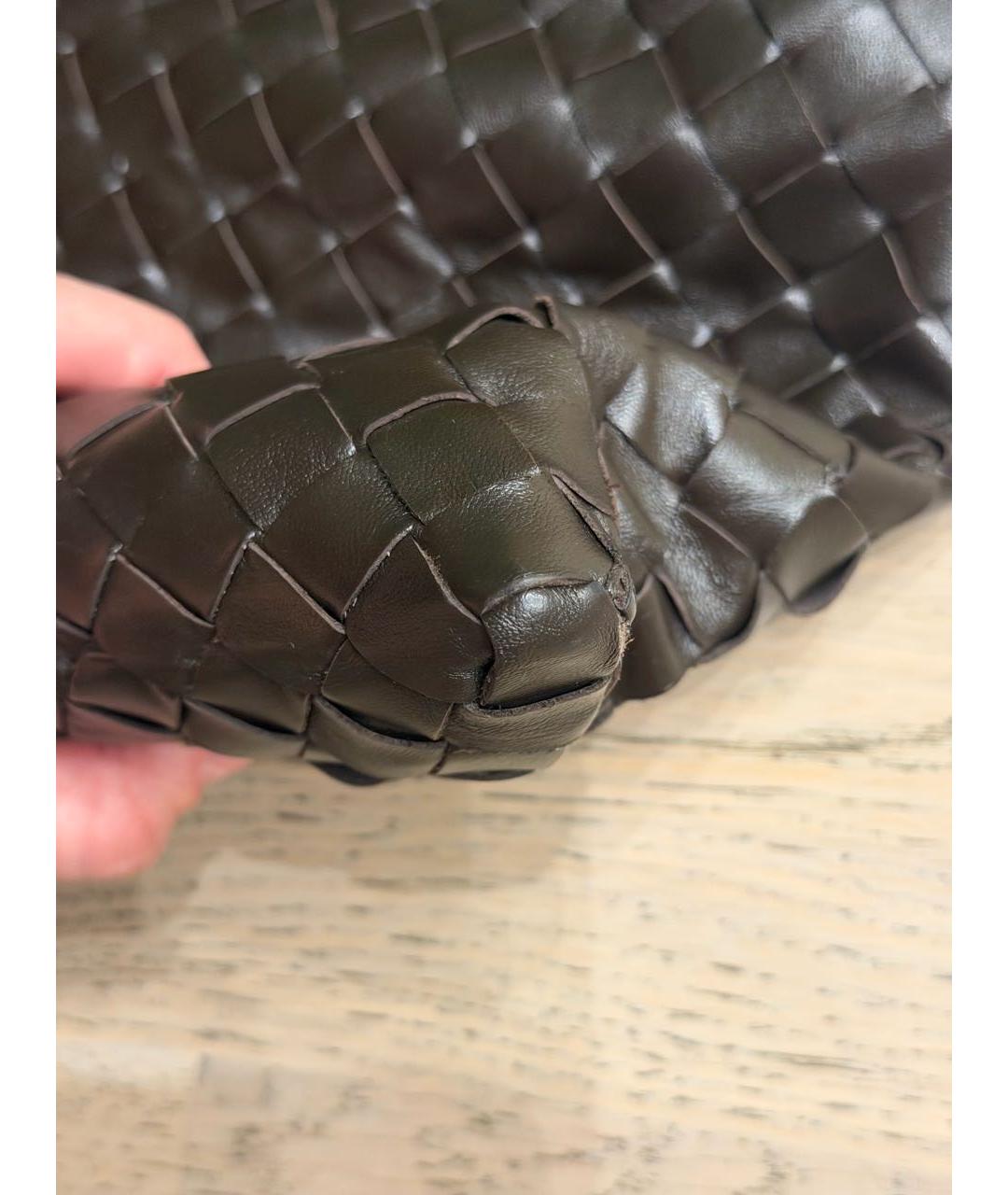 BOTTEGA VENETA Коричневая кожаная сумка через плечо, фото 6