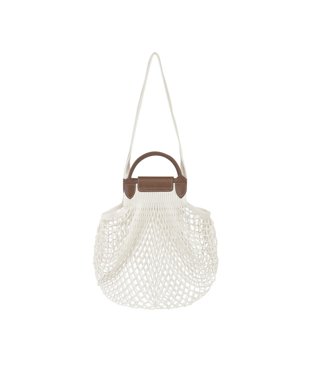 LONGCHAMP Белая тканевая сумка тоут, фото 3