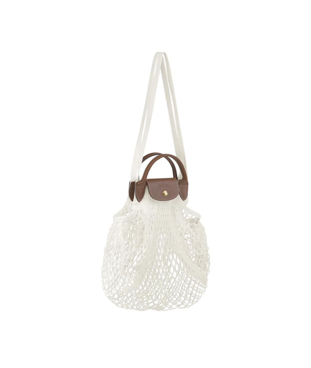 LONGCHAMP Белая тканевая сумка тоут, фото 2