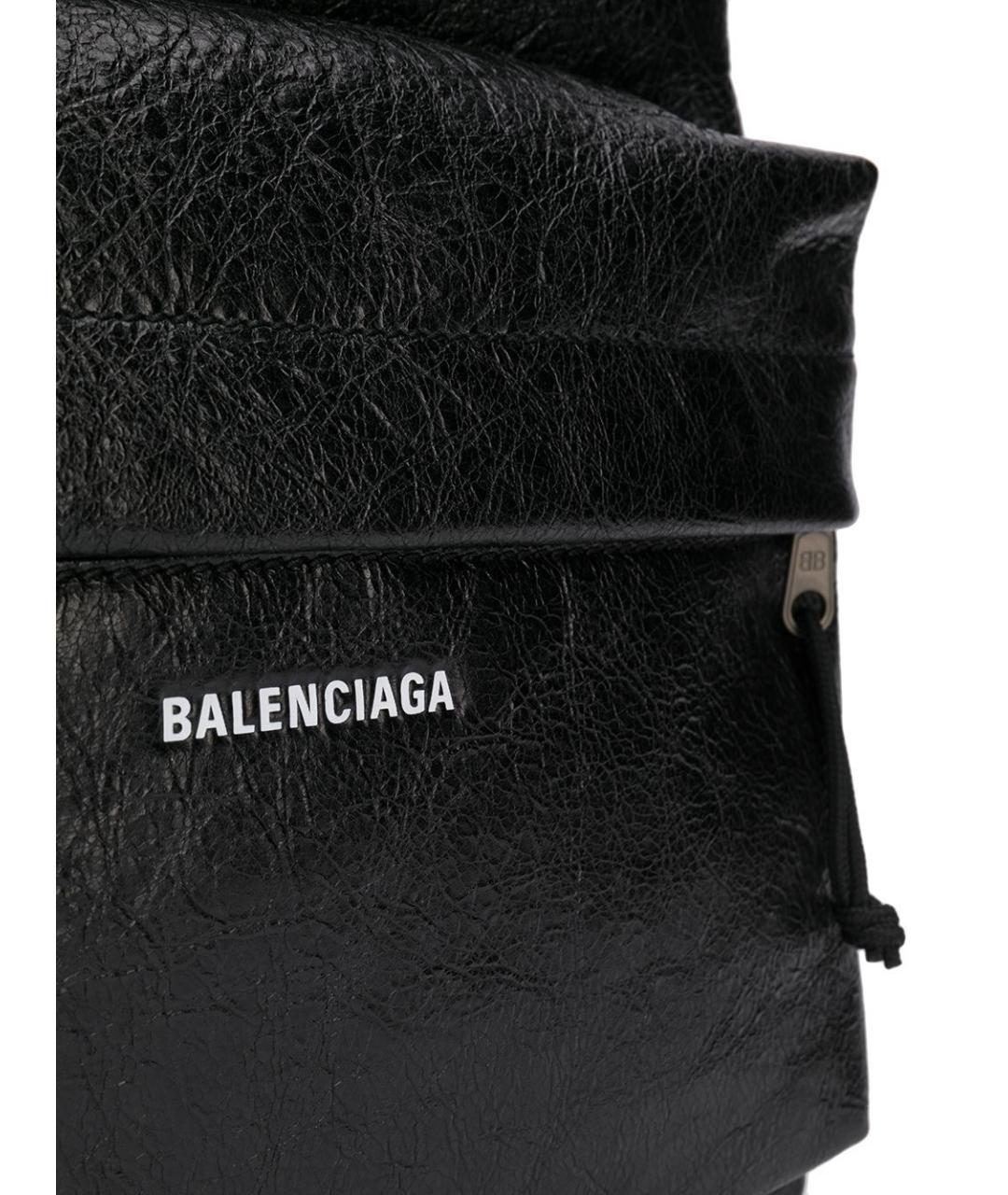 BALENCIAGA Черный кожаный рюкзак, фото 4