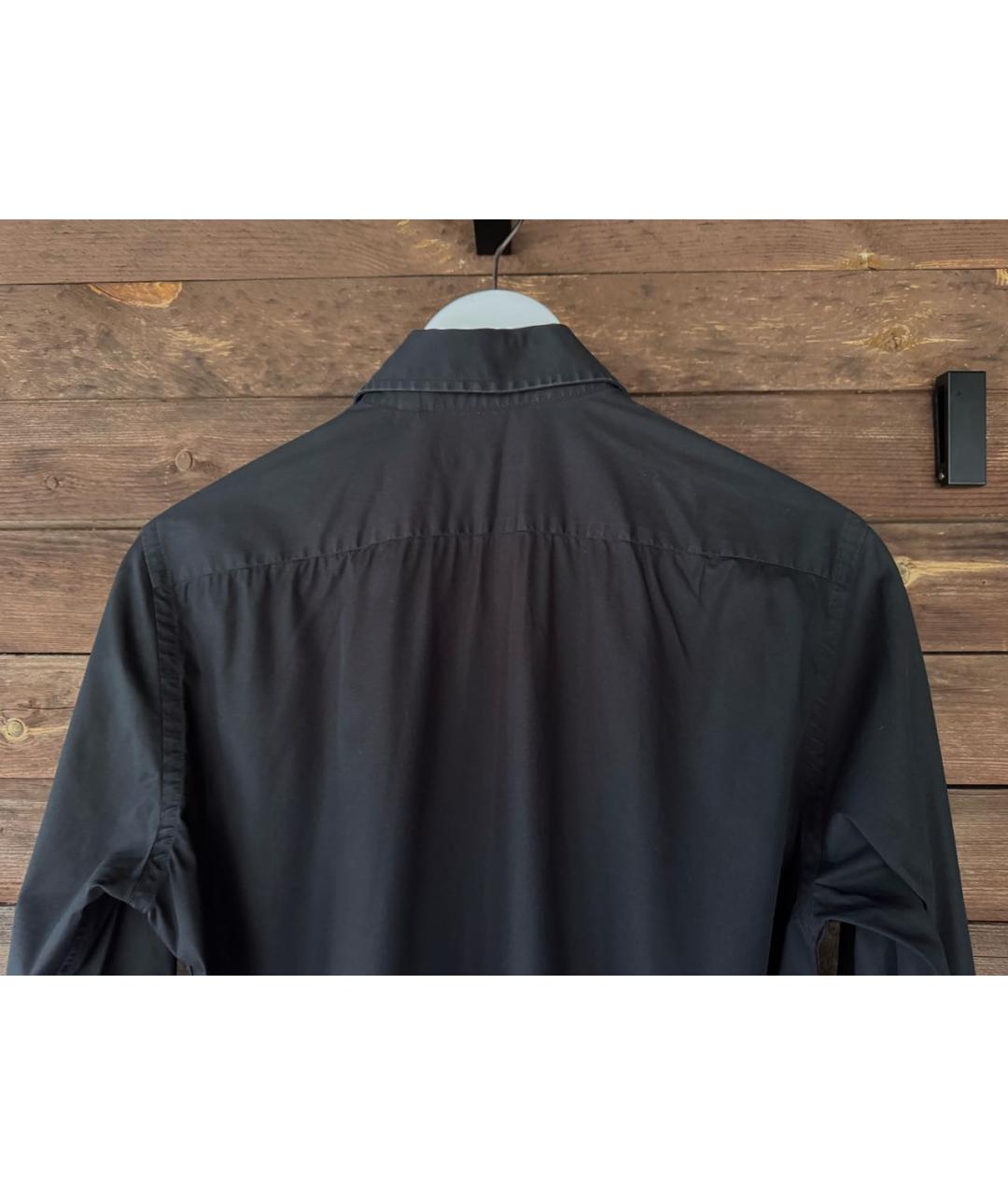 BURBERRY Черная хлопковая классическая рубашка, фото 6