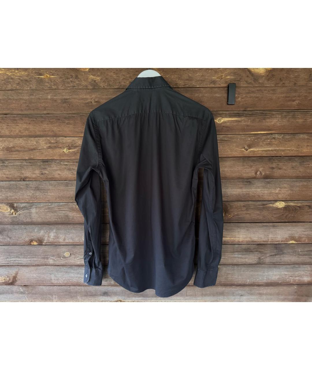 BURBERRY Черная хлопковая классическая рубашка, фото 2