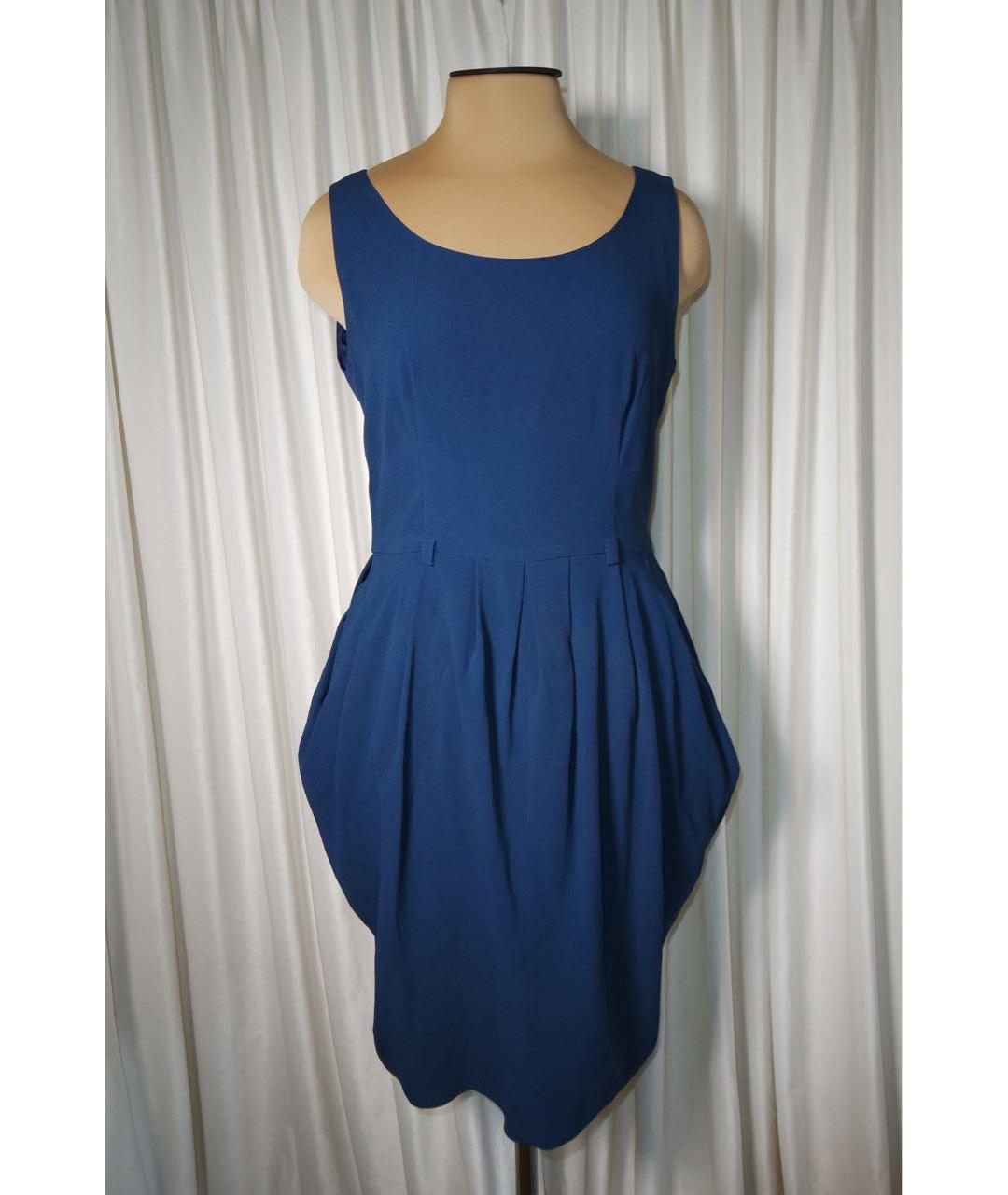 MOSCHINO Синее ацетатное повседневное платье, фото 7