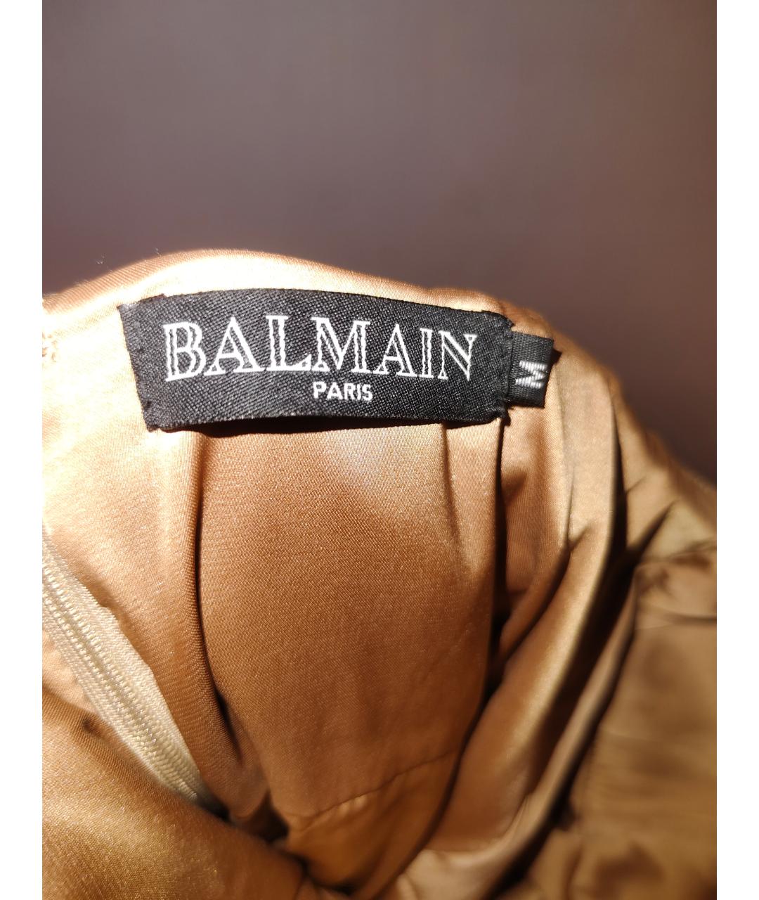 BALMAIN Коричневое замшевое коктейльное платье, фото 5