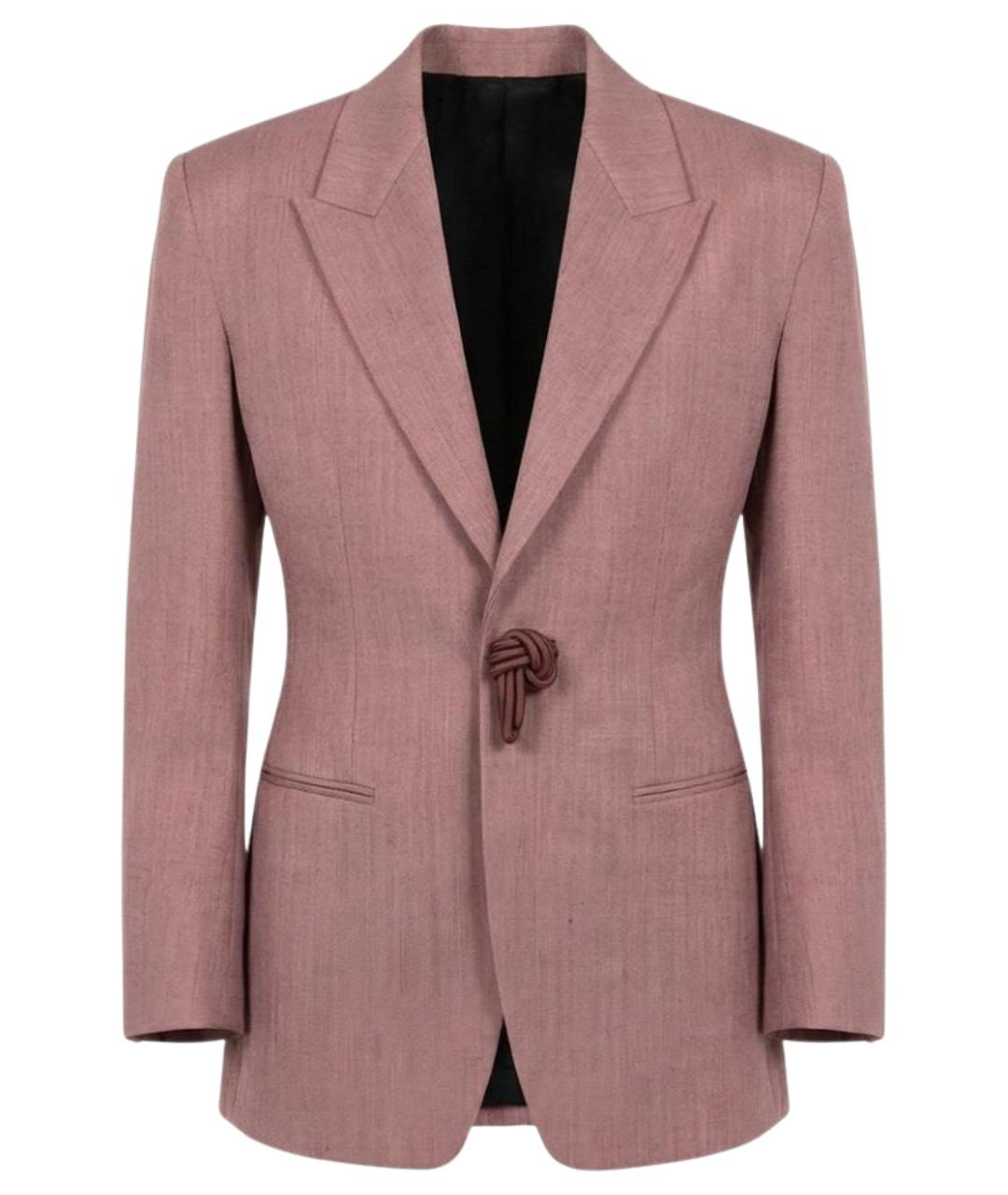 BOTTEGA VENETA Розовый шерстяной жакет/пиджак, фото 1