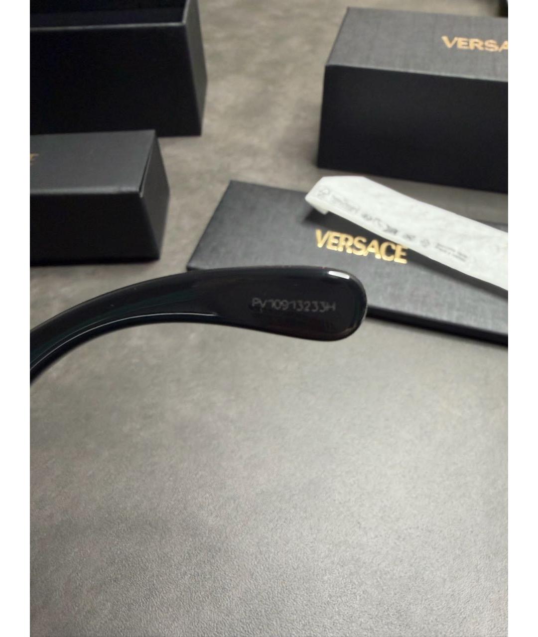 VERSACE Черные пластиковые солнцезащитные очки, фото 6