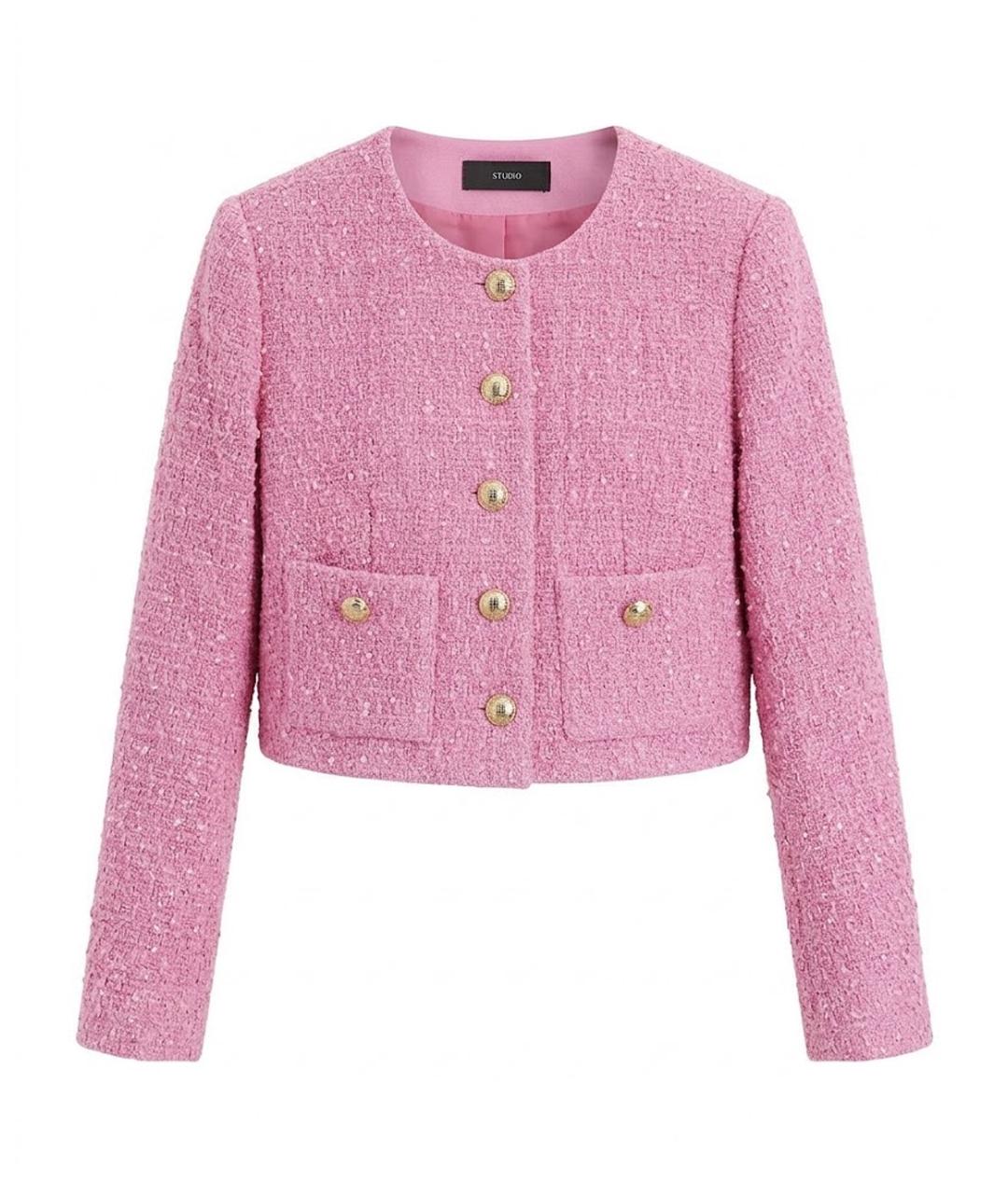 12 STOREEZ Розовый шерстяной жакет/пиджак, фото 1