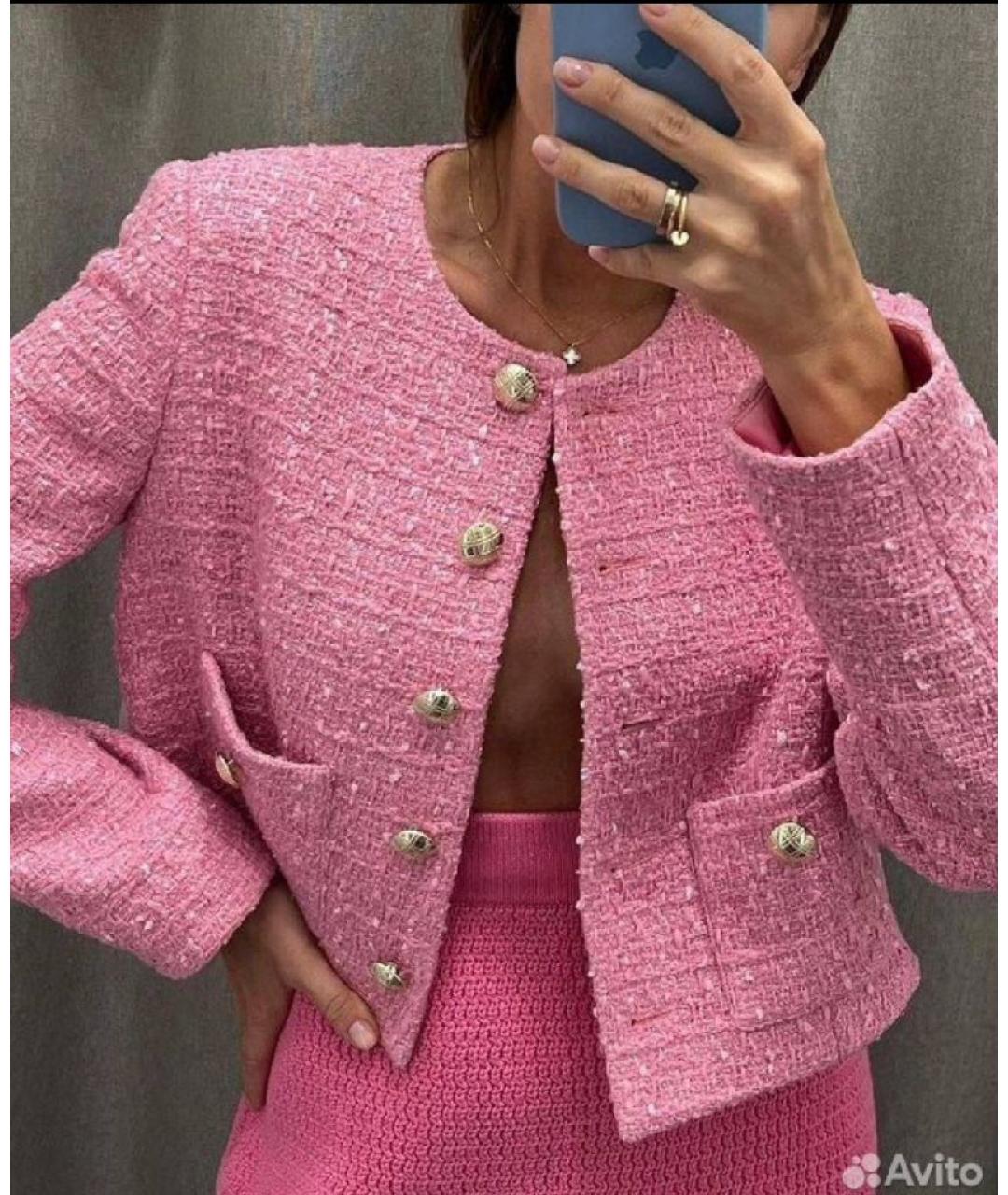 12 STOREEZ Розовый шерстяной жакет/пиджак, фото 8